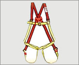Nylon Safety Belt with 12mm Thick 3Mtr.Nylon rope with Full Body Harness 